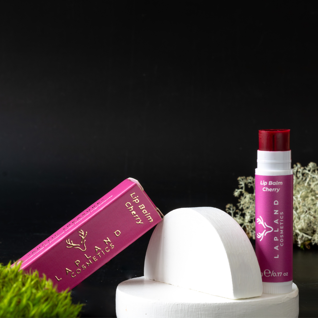Natural Tinted Lip Balm With Reindeer Tallow – Cherry Shade, Lapland Cosmetics